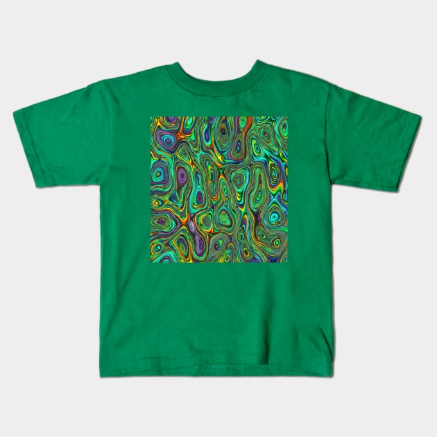 Colourful green pattern Kids T-Shirt by Yaso71